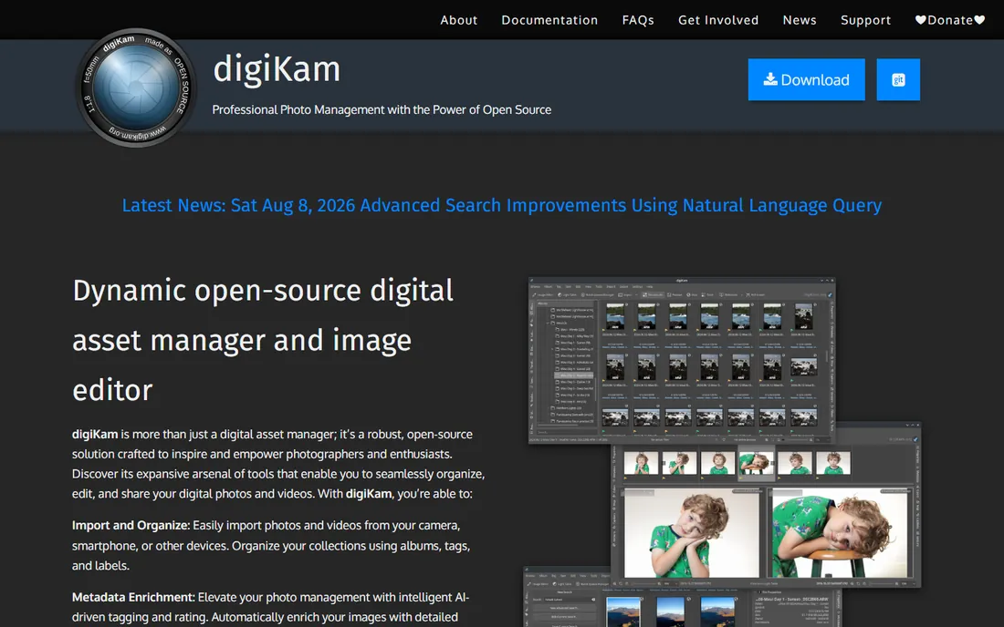 digiKam homepage