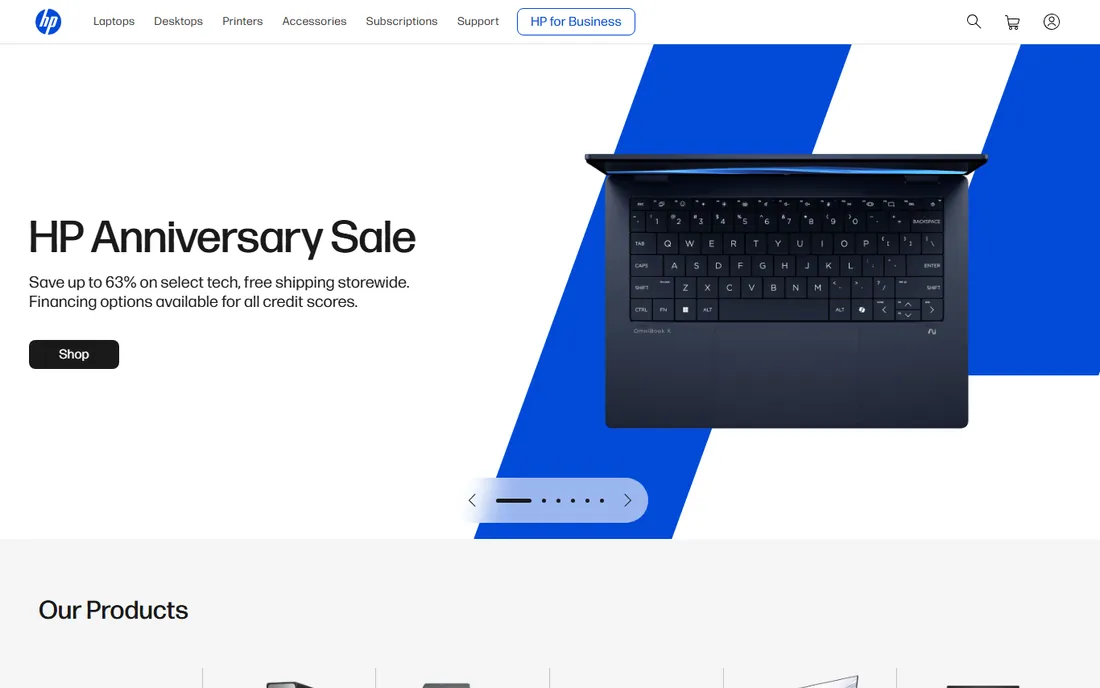 HP Smart homepage