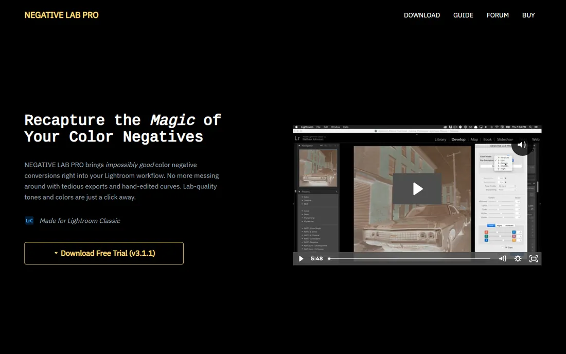 Negative Lab Pro homepage