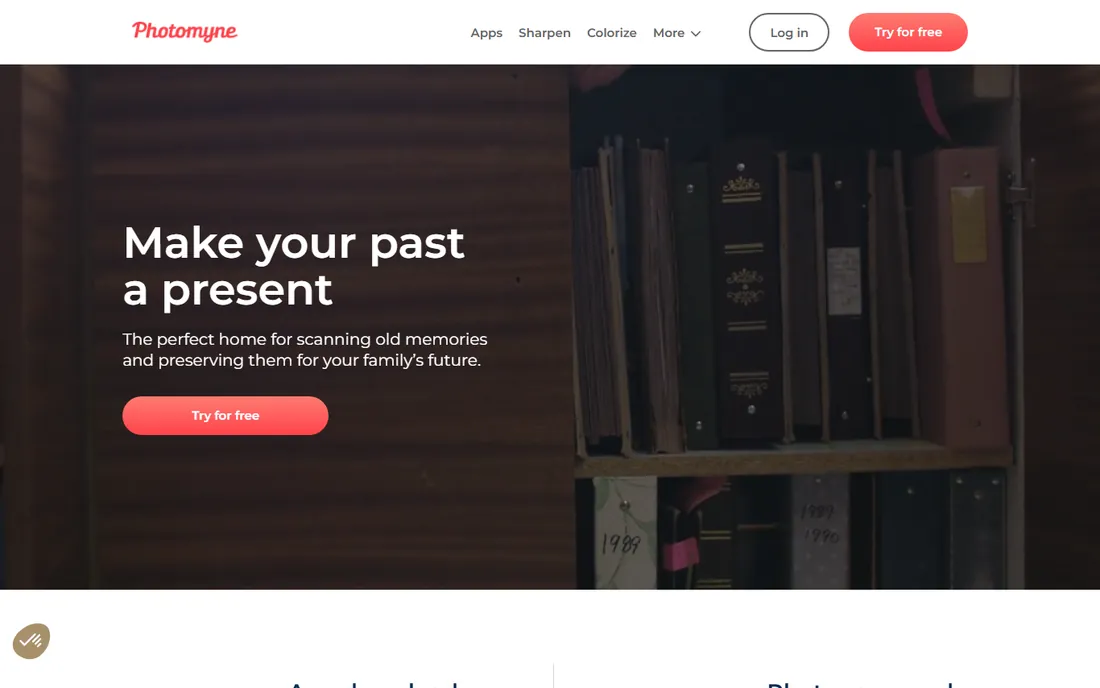 Photomyne homepage