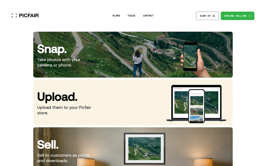 Picfair homepage