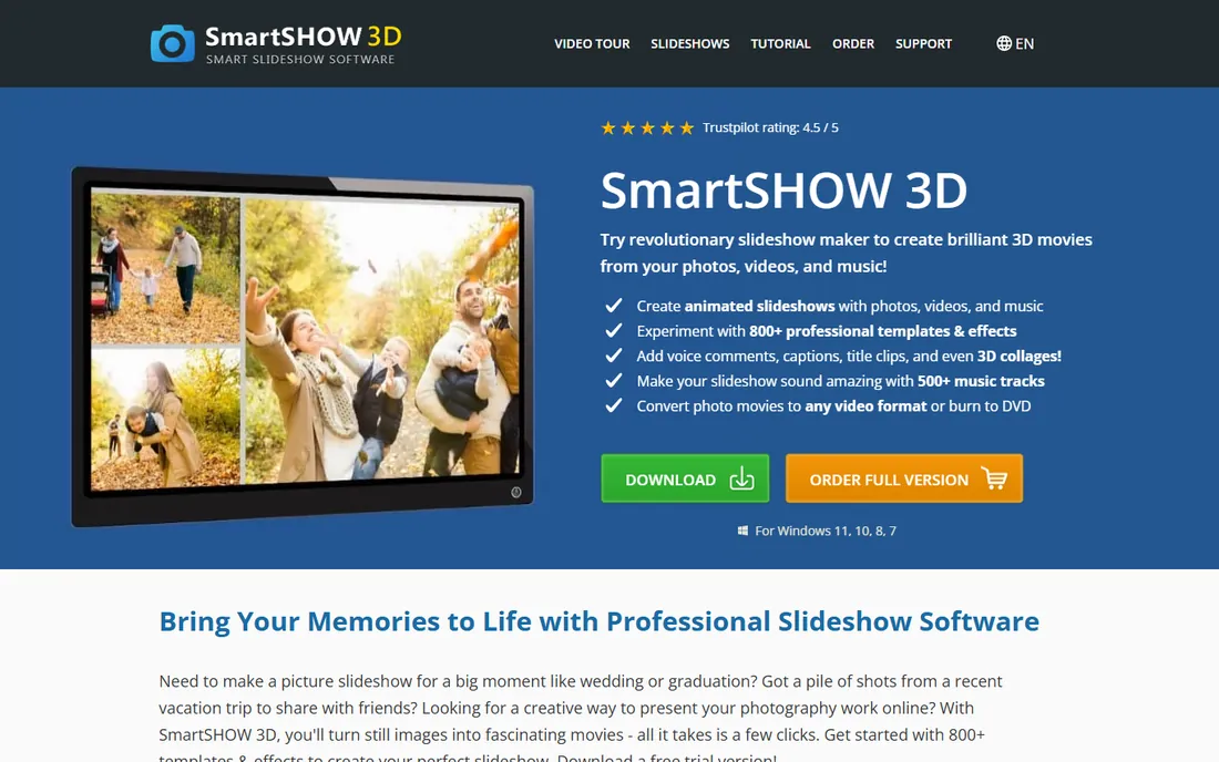 SmartSHOW 3D homepage