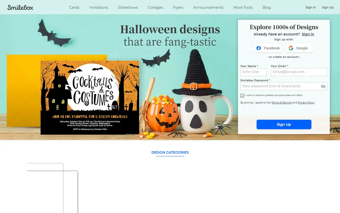 Smilebox homepage