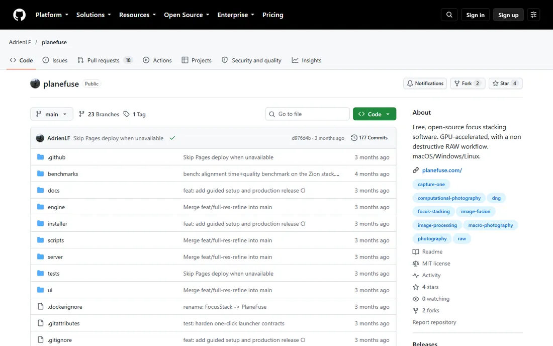 PlaneFuse homepage
