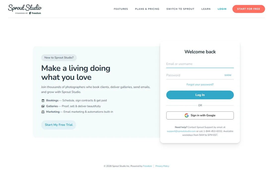 Sprout Studio homepage