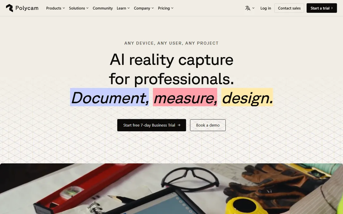 Polycam homepage