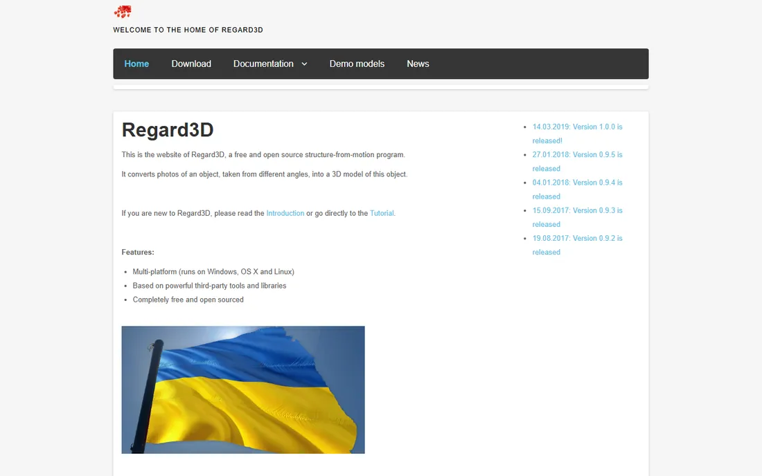 Regard3D homepage