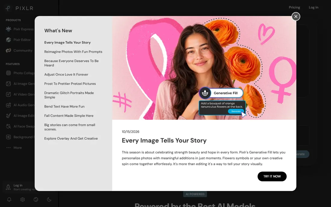 Pixlr homepage