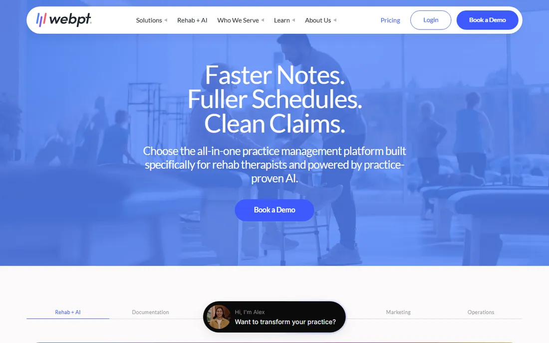 WebPT homepage