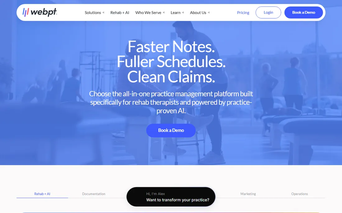 WebPT homepage