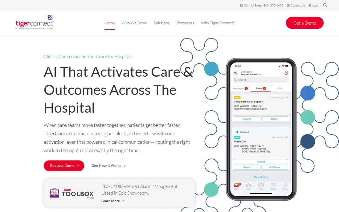 TigerConnect homepage