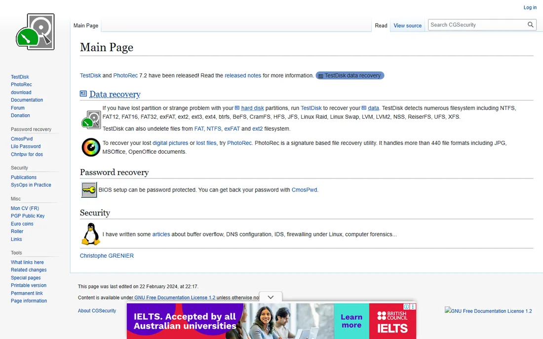 PhotoRec homepage