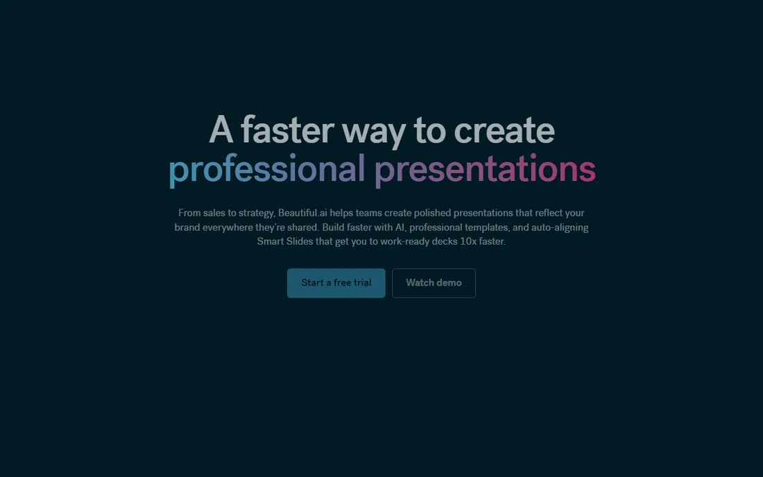 Beautiful.ai homepage
