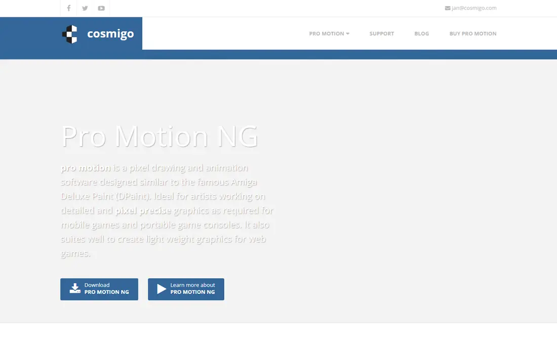 Pro Motion NG homepage