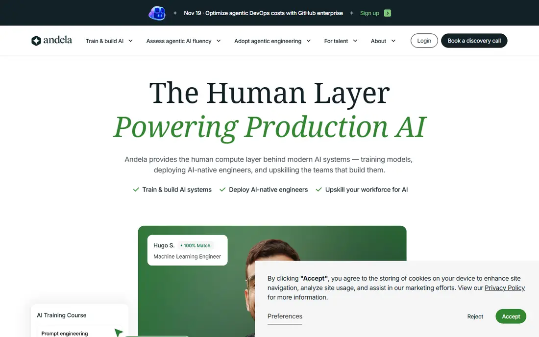 Andela homepage