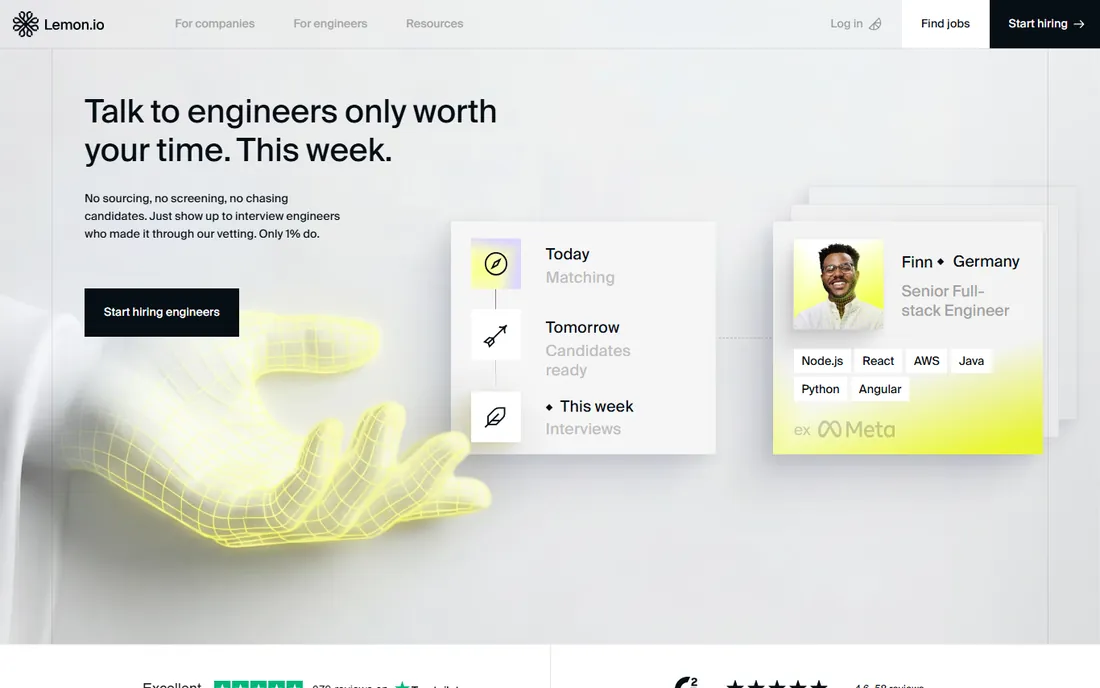 Lemon.io homepage