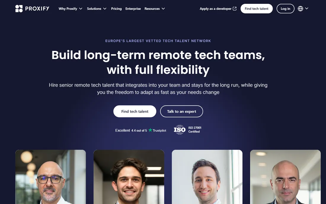 Proxify homepage