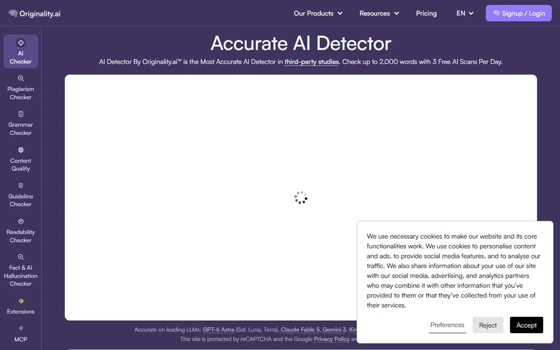 Originality.ai homepage