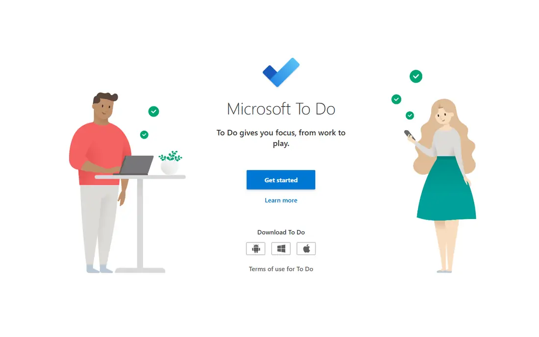 Microsoft To Do homepage