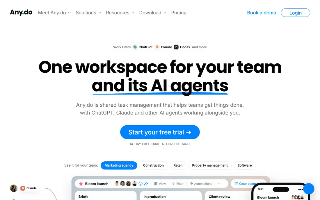 Any.do homepage