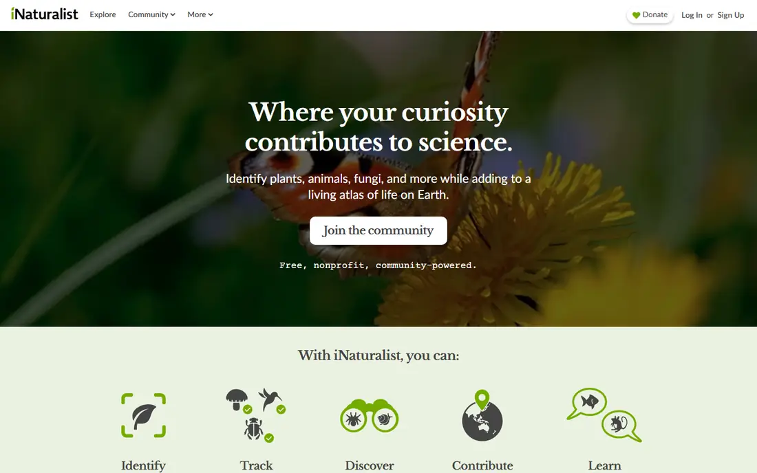 iNaturalist homepage