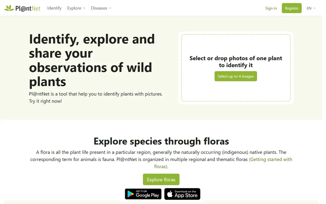 PlantNet homepage