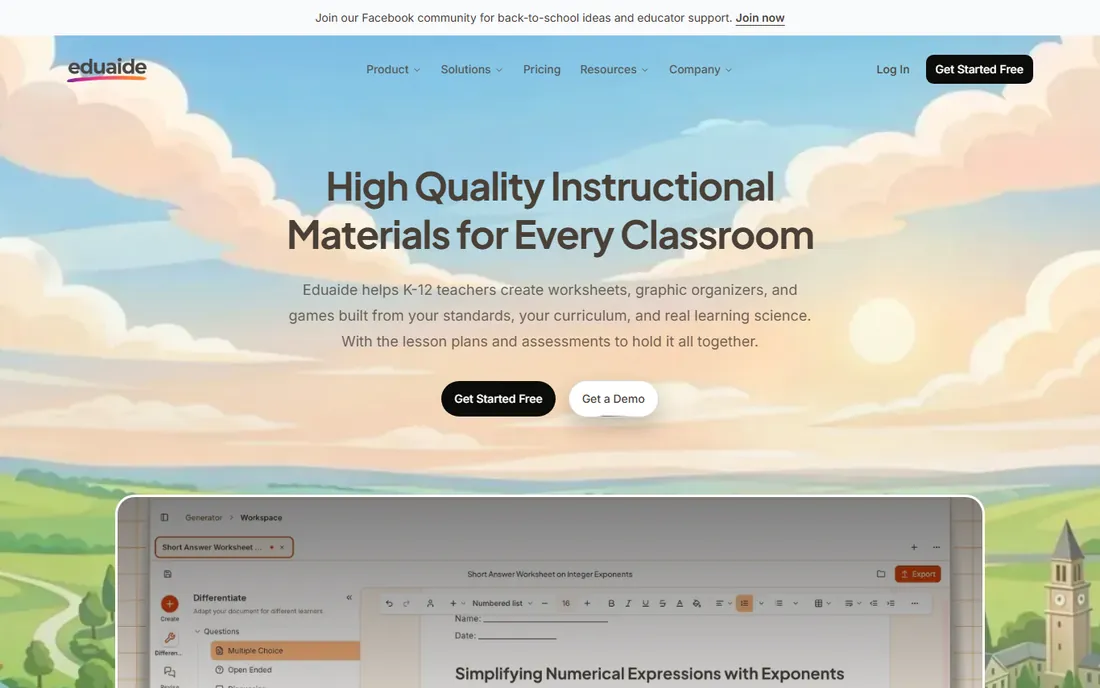 Eduaide homepage