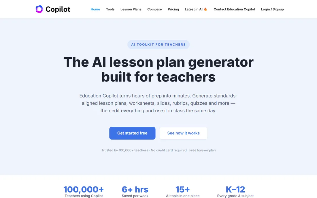 Education Copilot homepage