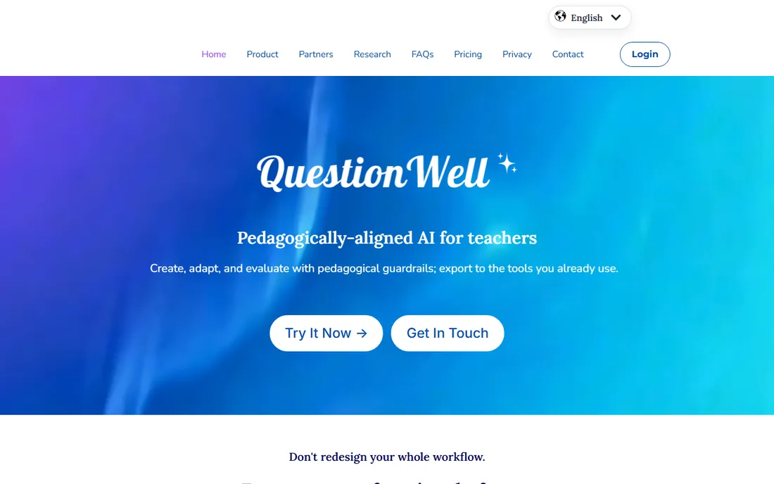 QuestionWell homepage
