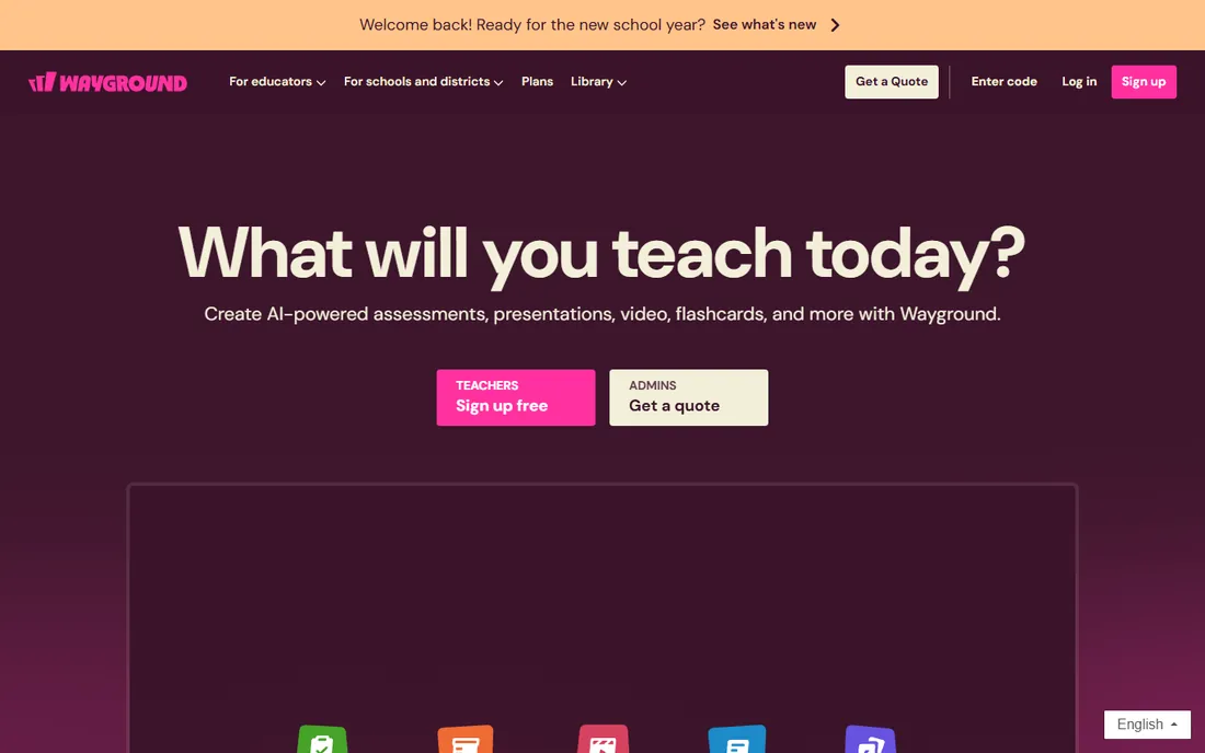 Wayground homepage