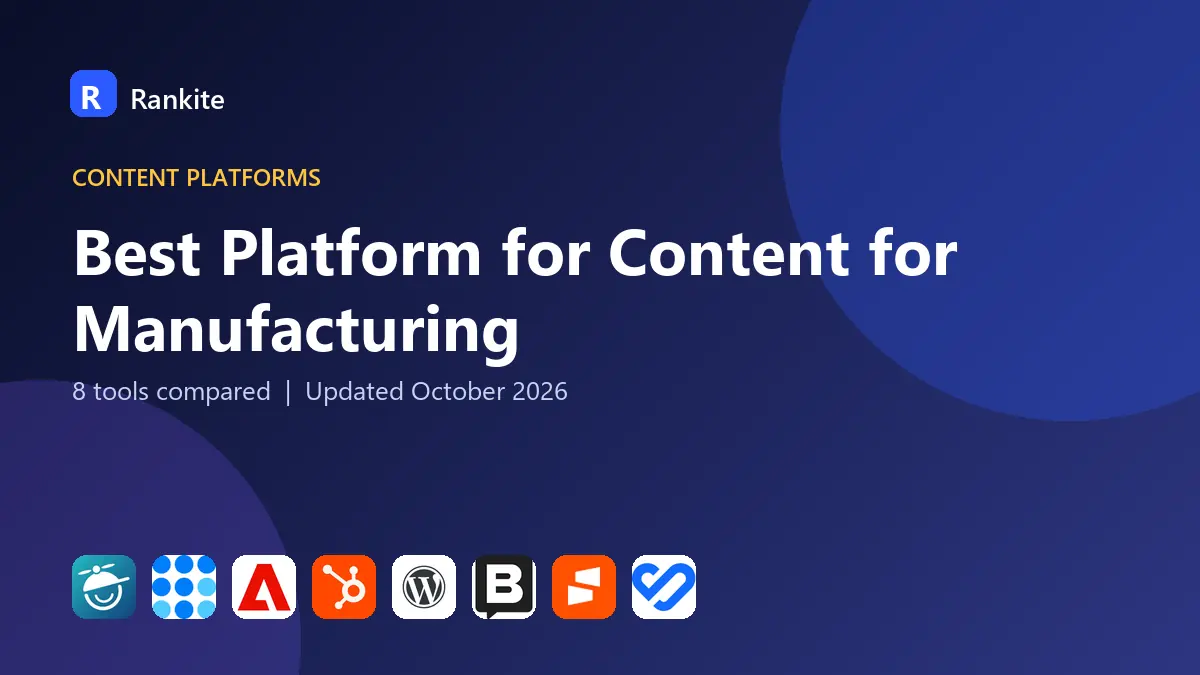 Best Platform for Content for Manufacturing in 2026: 8 Tools Compared