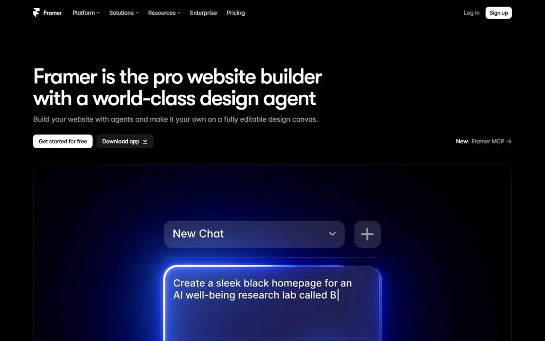 Framer homepage