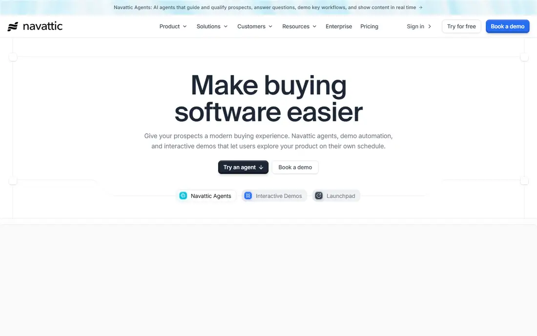 Navattic homepage