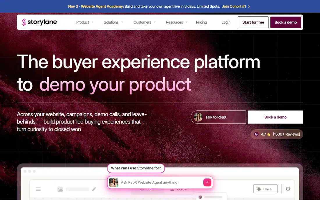 Storylane homepage