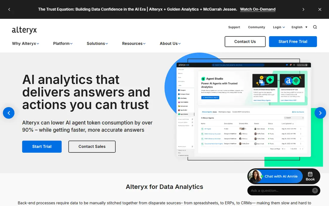 Alteryx homepage