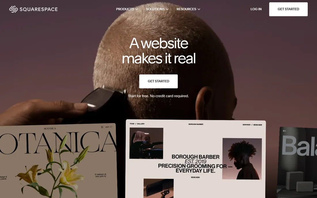 Squarespace homepage