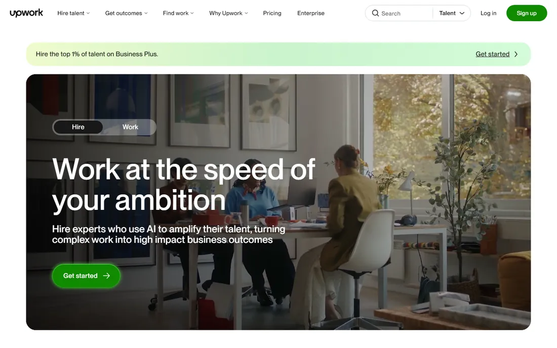 Upwork homepage