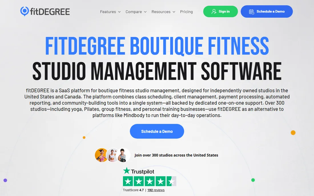 fitDEGREE homepage