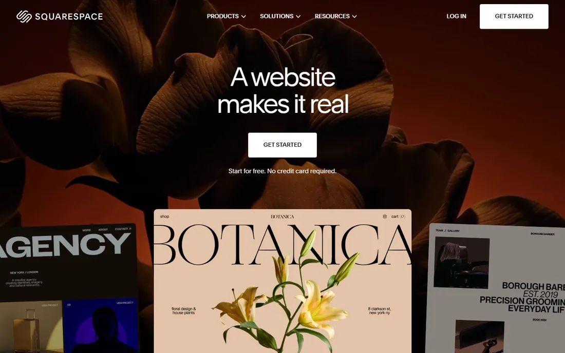 Squarespace homepage