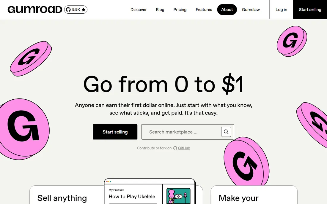 Gumroad homepage