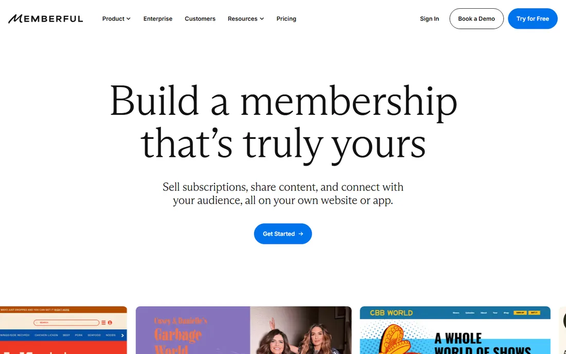 Memberful homepage