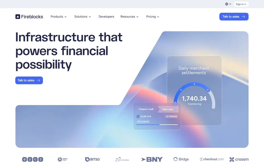 Fireblocks homepage