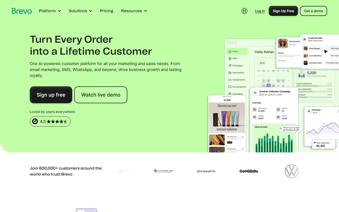 Brevo homepage