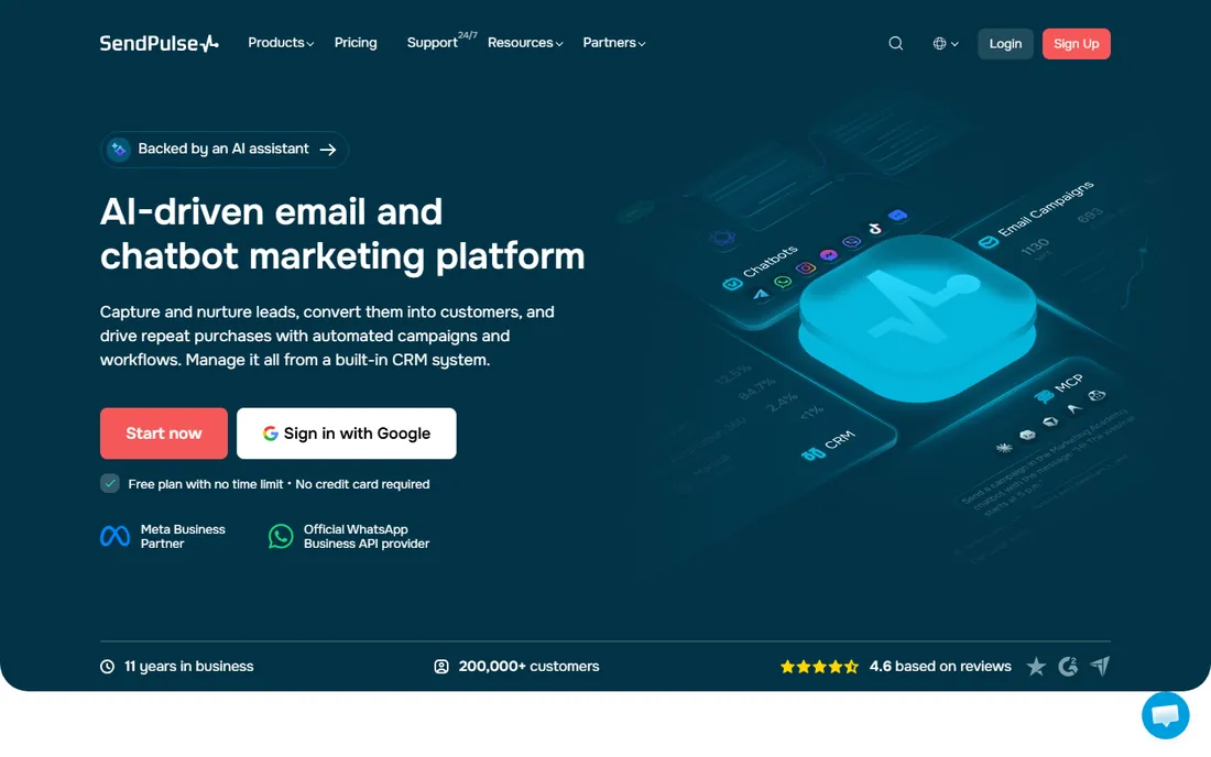 SendPulse homepage