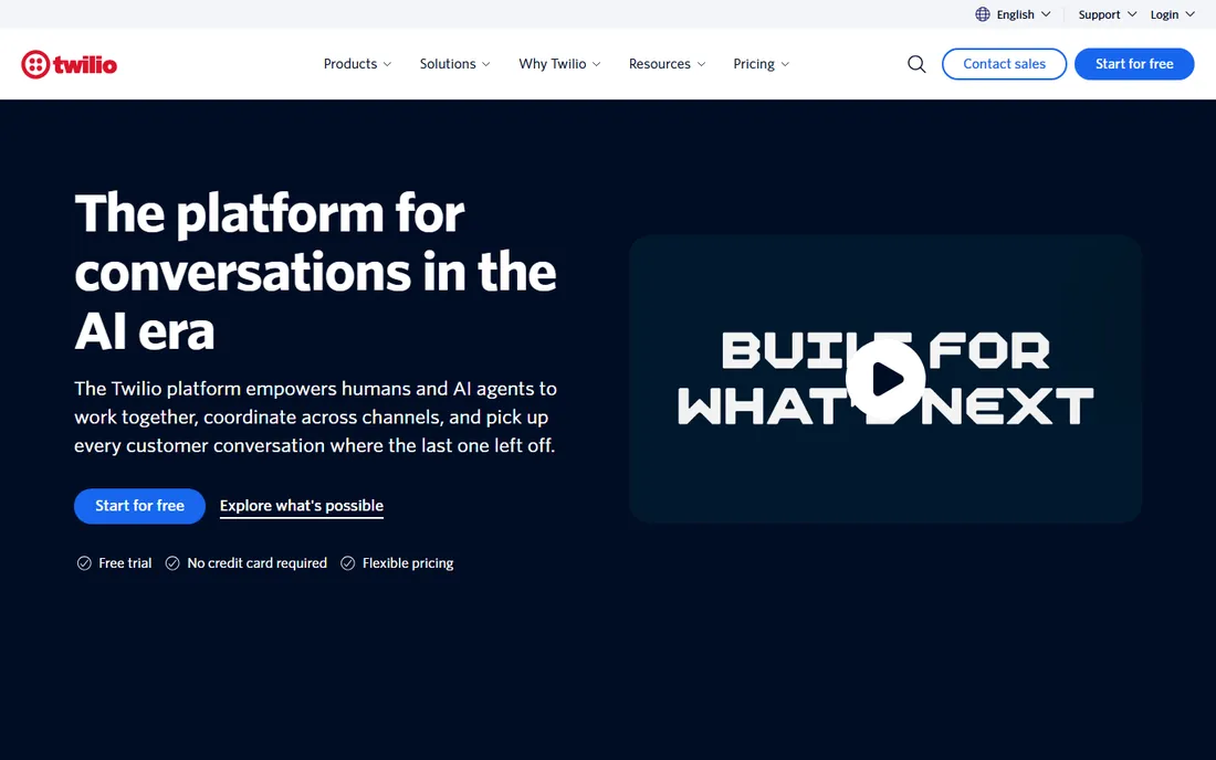 Twilio homepage