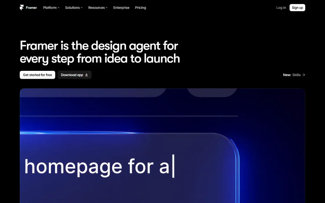 Framer homepage