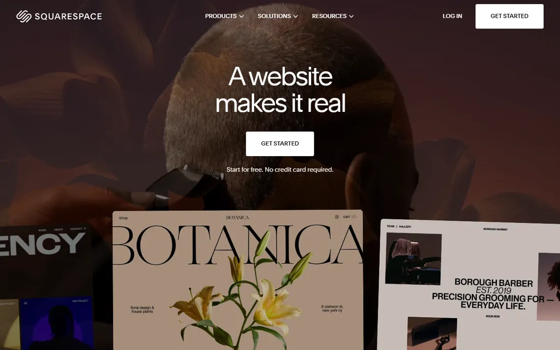 Squarespace homepage