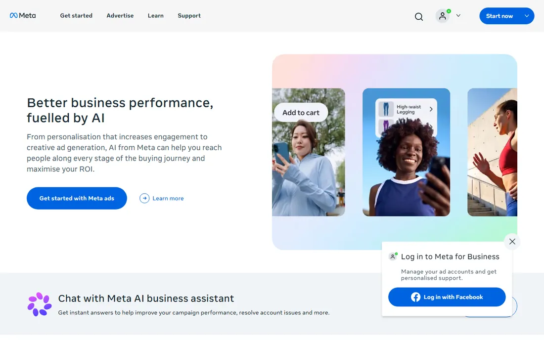 Meta Ads homepage