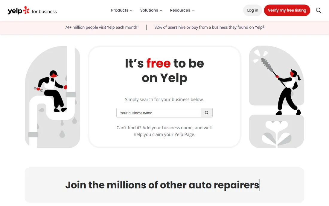 Yelp Ads homepage
