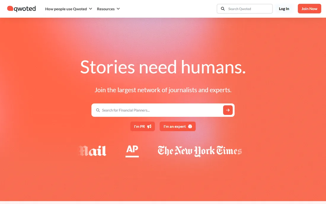 Qwoted homepage